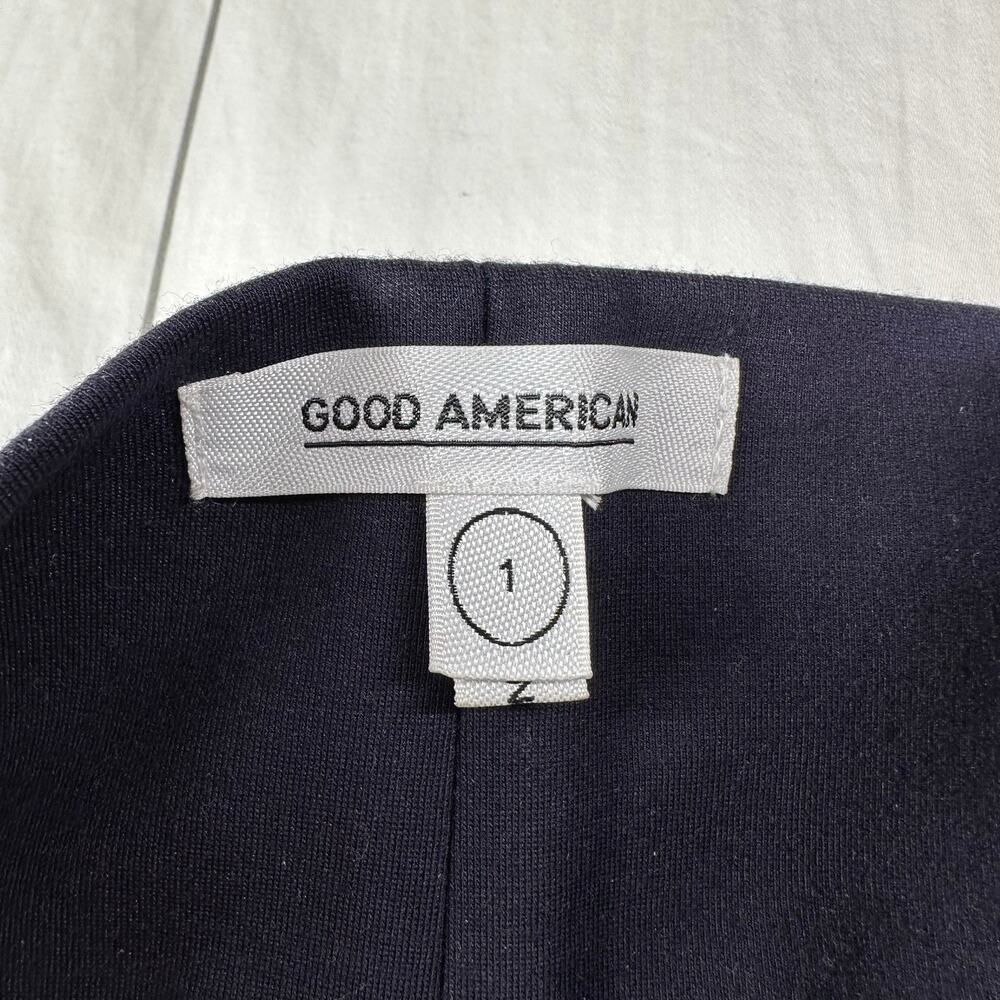 Good American Pants Womens 0 Navy Blue Ponte Knit Boss Stretch High Rise Skinny - Picture 4 of 13